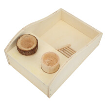 Boîte de bain de sable pour hamster - bois composite (planche / rondin)
