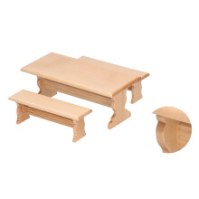 Panca in legno per casa delle bambole in miniatura decorata non tossica modello in legno chiaro