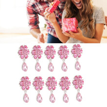 10 pezzi di spille a corona con 6 petali rosa 2.2x4cm