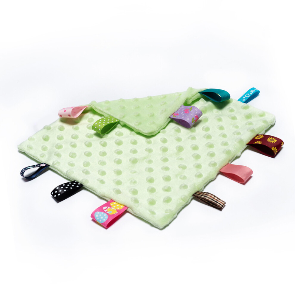 Baby Appease Towel Comfortable Baby Tag Security Blanket with Colorful Tags Soft Comforter Plush Soothing Towel for Infants Toddlers