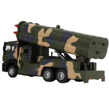 1/50 Military Missile Vehicle Model Alloy Pull Back Rocket Car Toy with Sound and Light for Kids