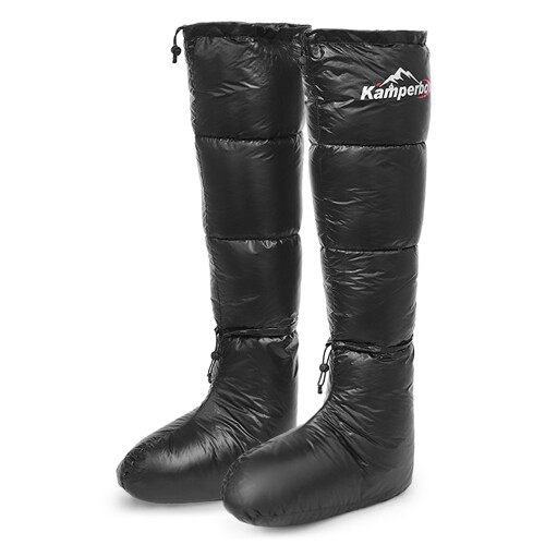 Winter Down Booties Socks Warm Soft Windproof Long Sleeping Slippers with Adjustable Drawstring for Camping Backpacking Sleeping Bag Tent M 2