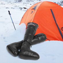 Winter Down Booties Socks Warm Soft Windproof Long Sleeping Slippers with Adjustable Drawstring for Camping Backpacking Sleeping Bag Tent M
