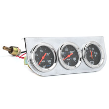 Metallo 12V 3-in-1 Auto Barca Camion Temperatura dell'acqua Pressione dell'olio Amperometro Impermeabile