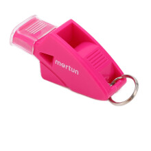 Sifflet de football et de sport E avec cordon et étui pour entraîneurs et enfants - Rose rouge