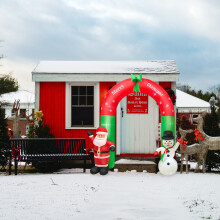 8FT Xmas Inflatable Archway Snowman Arch Yard Decoration Holiday Home Decorations LED Lights Outdoors Ornaments Xmas New Year Party Shop Ga
