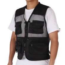 Robuste, atmungsaktive Mesh-Militärweste XXL Khaki für den Außenbereich