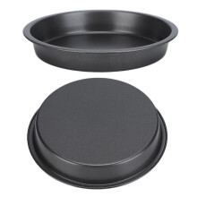 2 Stück 6 Zoll Antihaft-Tiefkohle Stahl Pizzabackblech-Set
