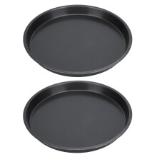 12-Zoll-Pizzapfanne 2er Set Antihaft-Cordierit-Edelstahldeckel Tiefe Backbleche Heavy Duty