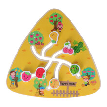 Jouet labyrinthe en bois - Fruits colorés, 23,2 x 22 x 2,3 cm