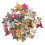 100 pièces bouton papillon - multicolore, dessin animé, DIY 14