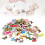 100 pièces bouton papillon - multicolore, dessin animé, DIY 8
