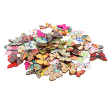 100 pièces bouton papillon - multicolore, dessin animé, DIY