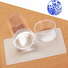 Ensemble plaque d'estampage et tampon 183 g, rond diameter 5,5 cm, carré 612 cm