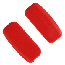 2 pezzi copri-manico in silicone per pentola rosso 3,5x8cm 45g