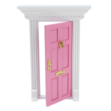 1:12 Porte de maison de poupée rose, bois, 14,2320,5 cm