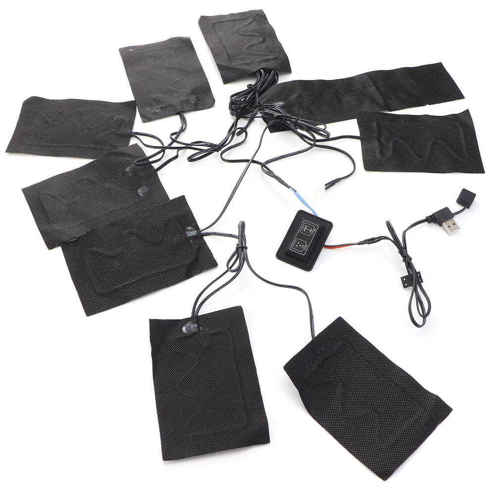 Electric Heating Pads Portable 3 Gear Temperature Adjustable Heated Sheet for Vest Clothes