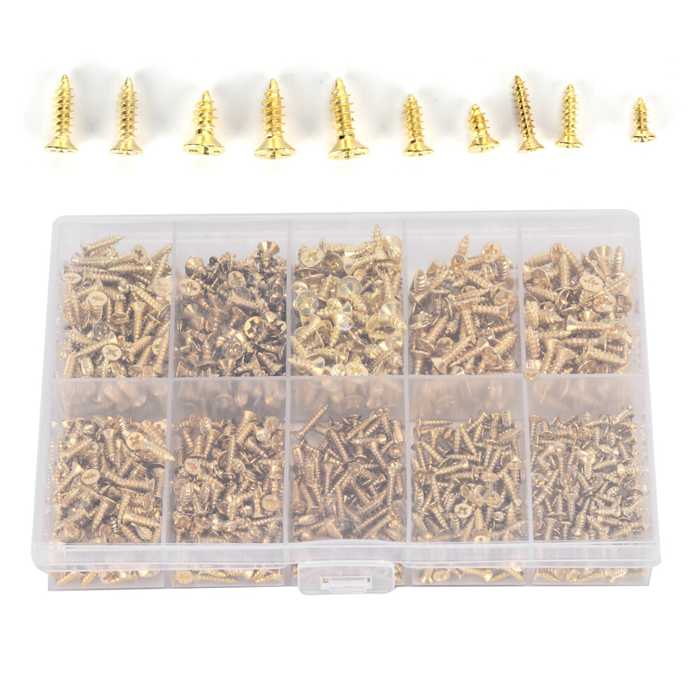 1080Pcs Self Tapping Screws Cross Iron Countersunk Head Screws Assortment Kit M2 M2.5 M3 9351322220821