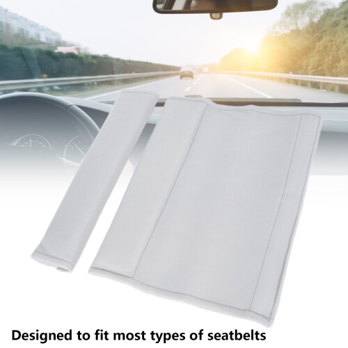 2 pezzi Cuscino spalla per cintura di sicurezza grigio per auto comfort 2