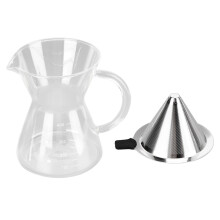 Caffettiera in vetro da 400 ml - Base piatta, mostrata