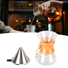 Caffettiera pour-over in vetro da 600 ml con filtro in acciaio