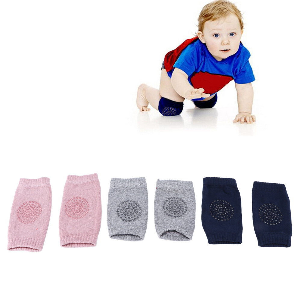 3 Pairs Baby Knee Pads Combed Cotton Unisex Infant Crawling Anti Slip Knee Protectorsknee Pad 6951322222264