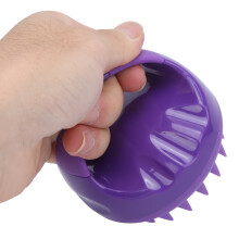 Brosse de massage pour animaux de compagnie en silicone violet 9 cm 3.5 in