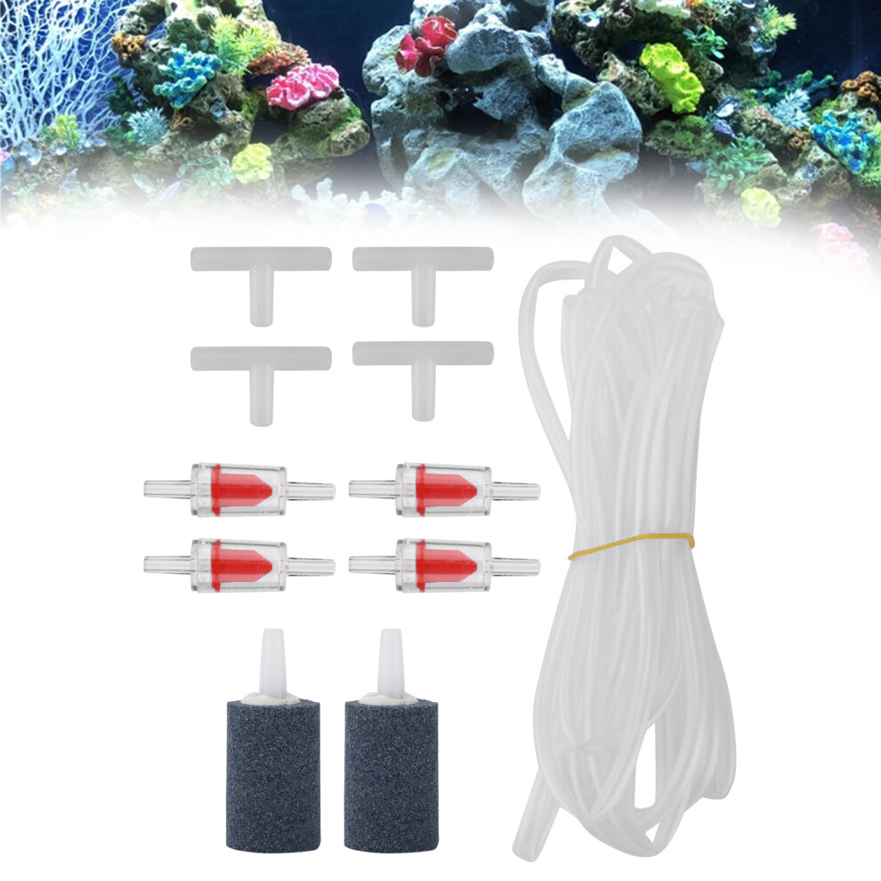 Aquarium Air Pump Accessories Air Pump Fittings Kit with Check Valves Air Stones Water Pipe