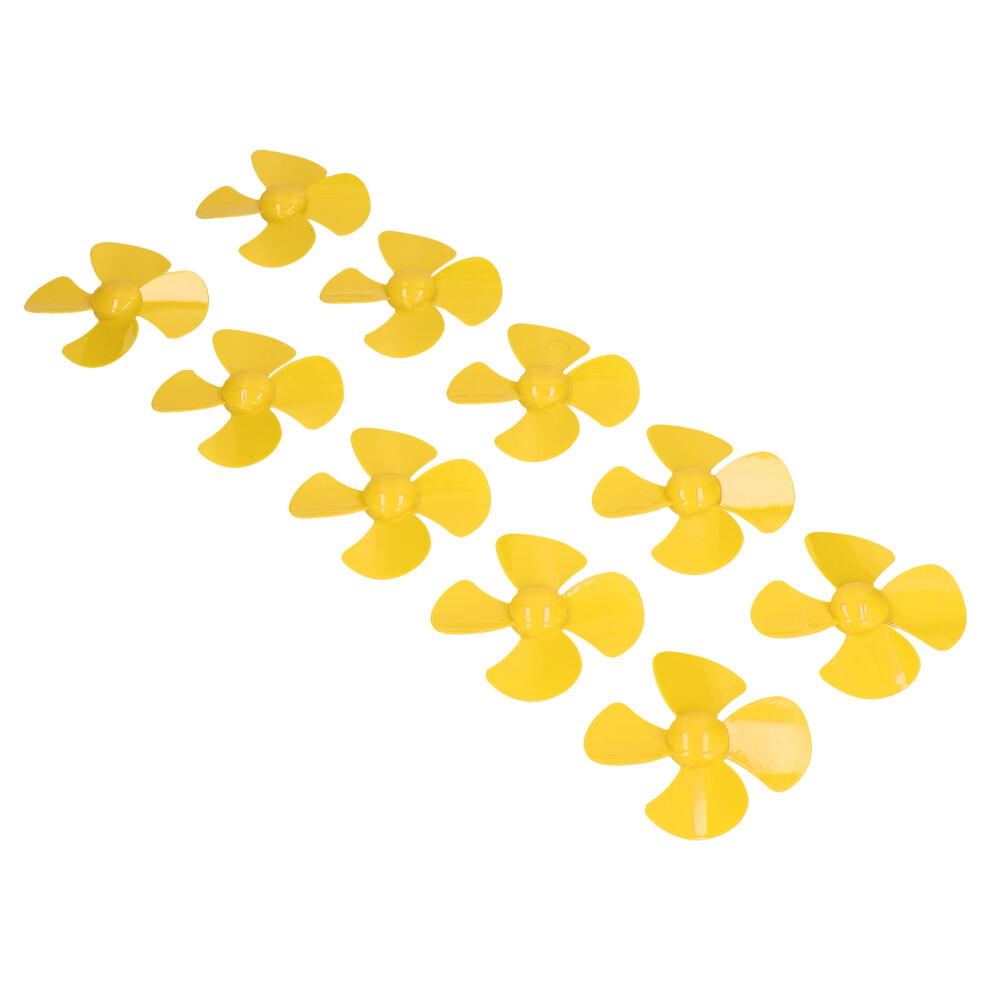 10Pcs 60Mm 4 Blades Propeller Plastic Turning Boat Propellers Accessories With 2Mm Holeyellow 8421322224479
