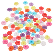 100 pièces de boutons en résine multicolores de 18 mm à dos plat