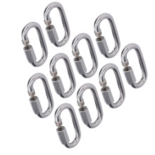 10 pièces Maillon rapide M8 inox, diamètre intérieur 19 mm, fil de 8 mm