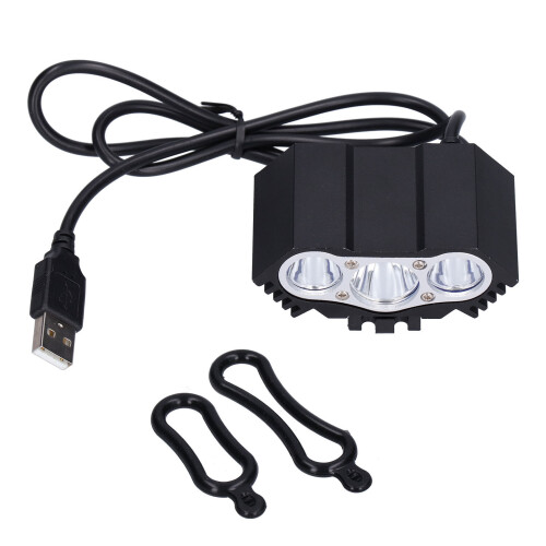 Luce frontale USB per bicicletta con 3 LED 3000 lm 7,5 x 3 x 4,3 cm 1