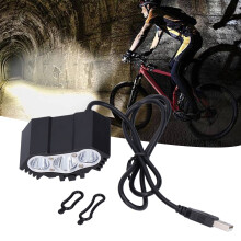 Phare avant MTB à 3 LED 3000lm USB 7.5x3x4.3cm Noir