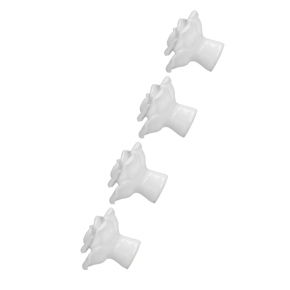4 Set Rose Shaped Handle Modern Ceramic Cabinet Knob For Home Living Room Bedroomwhite 4321322228023