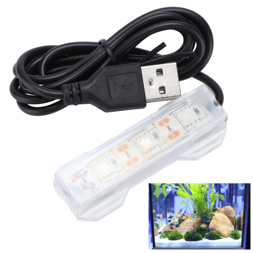 Éclairage d'aquarium à charge USB couleur verte 6x2.2cm