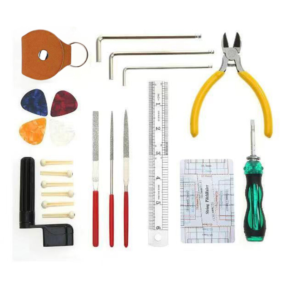 23PCS Guitar Repair Kit Guitar Maintenance Tools Guitar Setup Kit with Guitar Picks String Ruler Guitar Wrench for Guitar Ukelele Bass Inst-image-OPC-PHVXJWF-NEW