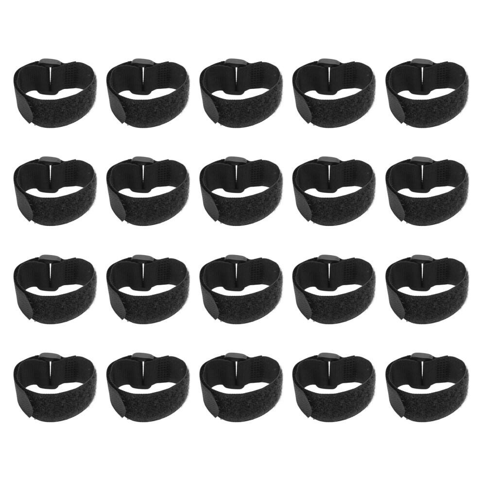 20Pcs Strapping Cable Ties With Hook And Loop Reusable Plastic Buckle Nylon Hook And Loop Fastener Black20x300mm 4641322231541