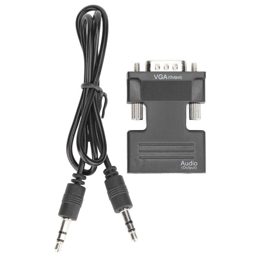Convertitore HDMI a VGA Nero ABS Audio da 3,5 mm V1.4 1
