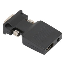 Convertitore da VGA maschio a HDMI, nero, alimentato tramite USB