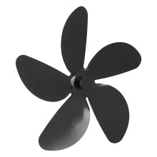 5 Leaf Fireplace Fan Blade Universal Aluminum Alloy Heat Powered Stove Fan Blade Replacement Black