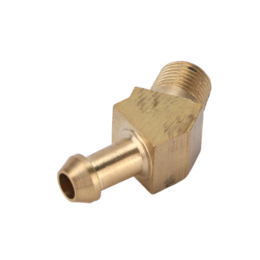 Turbocharger Boost Hose Barb Fitting 45 Elbow 1/8In 27 Npt Thread Brass Replacement For Garrett T Series 8491322233917