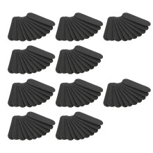 100 Stück schwarze PU-Leder Häkelaufkleber 4,5x1,2cm DIY Dekorationen