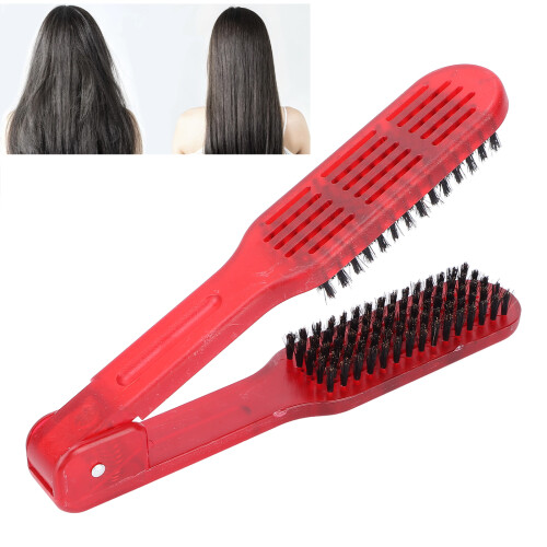 Spazzola rossa per capelli a setole doppie, antistatica