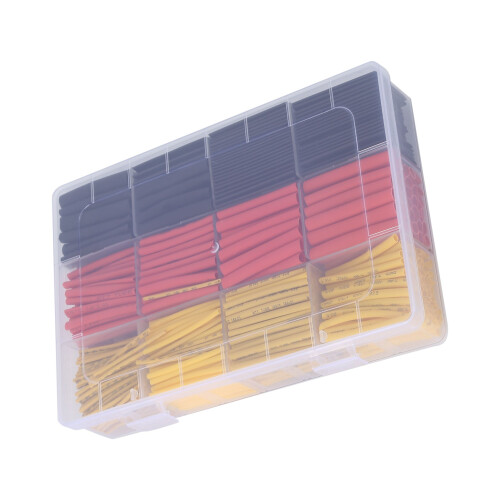 Set di tubi termorestringenti da 800 pezzi rossi, gialli e neri