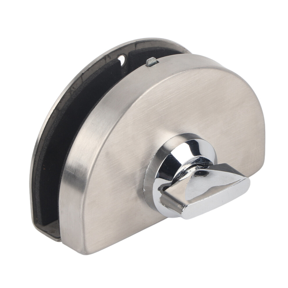 10Â12Mm Frameless Single Glass Door Lock Stainless Steel No Drill Sliding For Bathroom Office 4041322236889