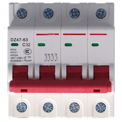 DZ47-63 4P 4500A/6000A PC Disjoncteur 400V 1