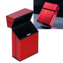 Astuccio per sigarette in alluminio rosso spazzolato 9x6x2,9 cm