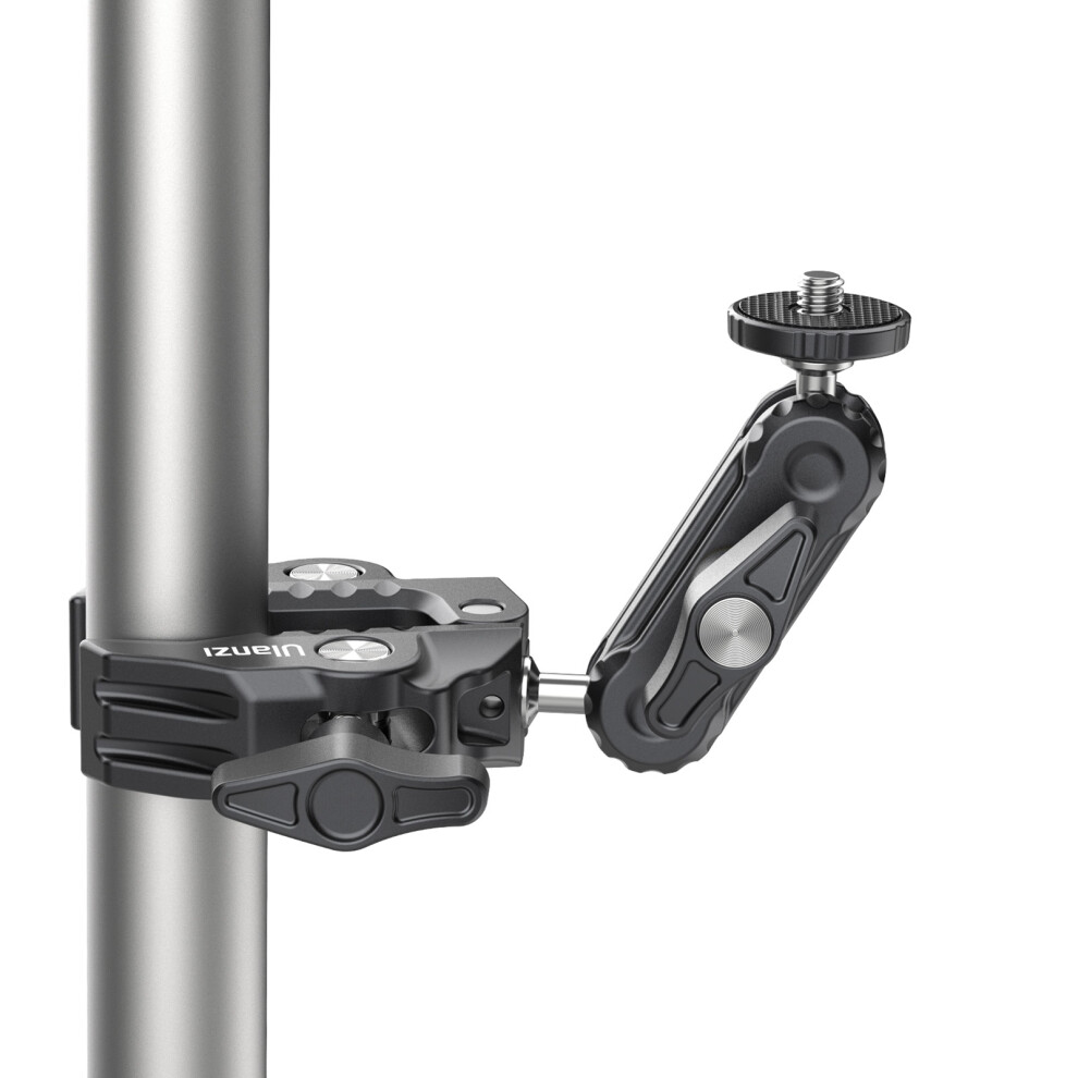 Ulanzi R094 Multi-Functional Super Clamp Ball Mount Clamp Dual 360 Rotatable Ballhead Aluminum Alloy With 1/4 Inch Screw 3/8 Inch Thread 1 7681322240461
