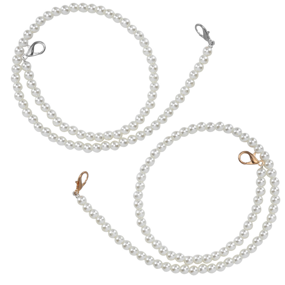 2Pcs Bag Strap Replaceable Practical Purse Chain Accessories For Mobile Phones Jewelry60 Cm Silver/Golden 7661322241408