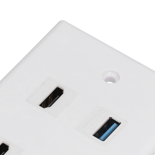 2 HDMI + 2 USB 3.0 Panneau mural ABS 70x115 mm Prise 2
